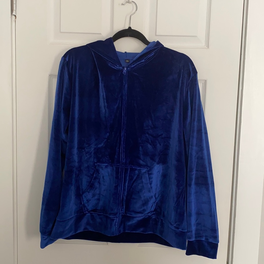 Velour zip-up. Like new!